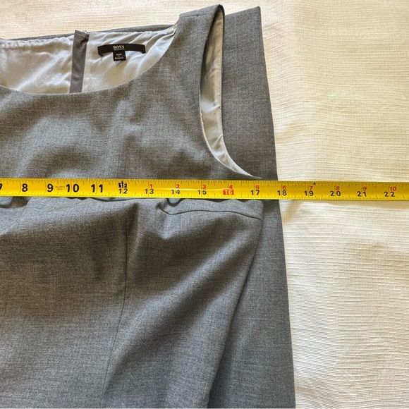 Hugo Boss Gray Sleeveless Sheath Midi Dress - Picture 7 of 9